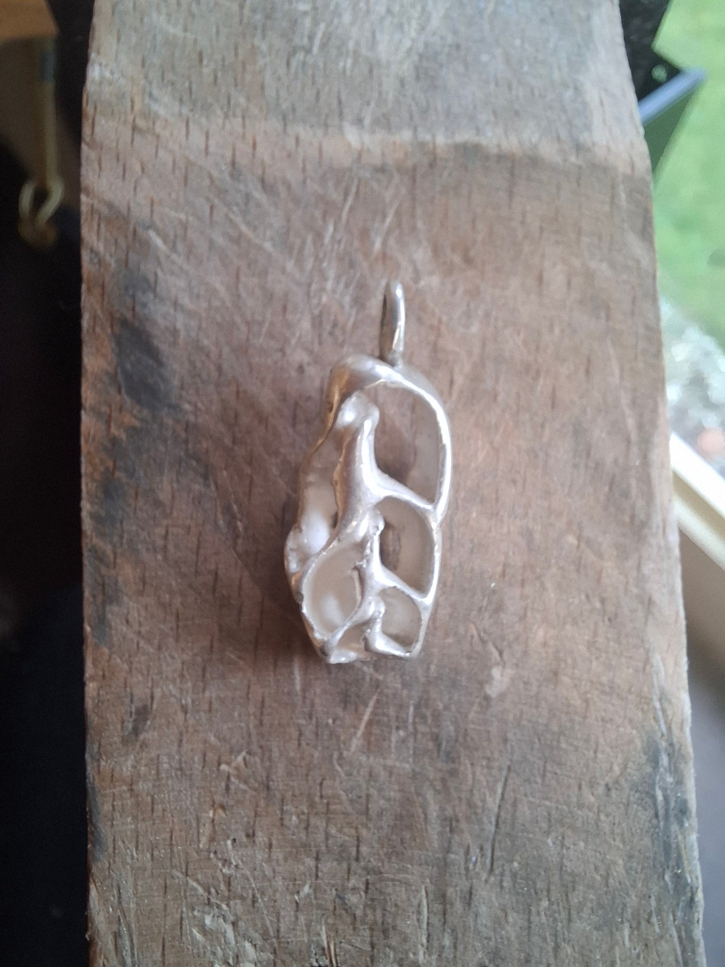 Cast silver seashell pendant with necklace