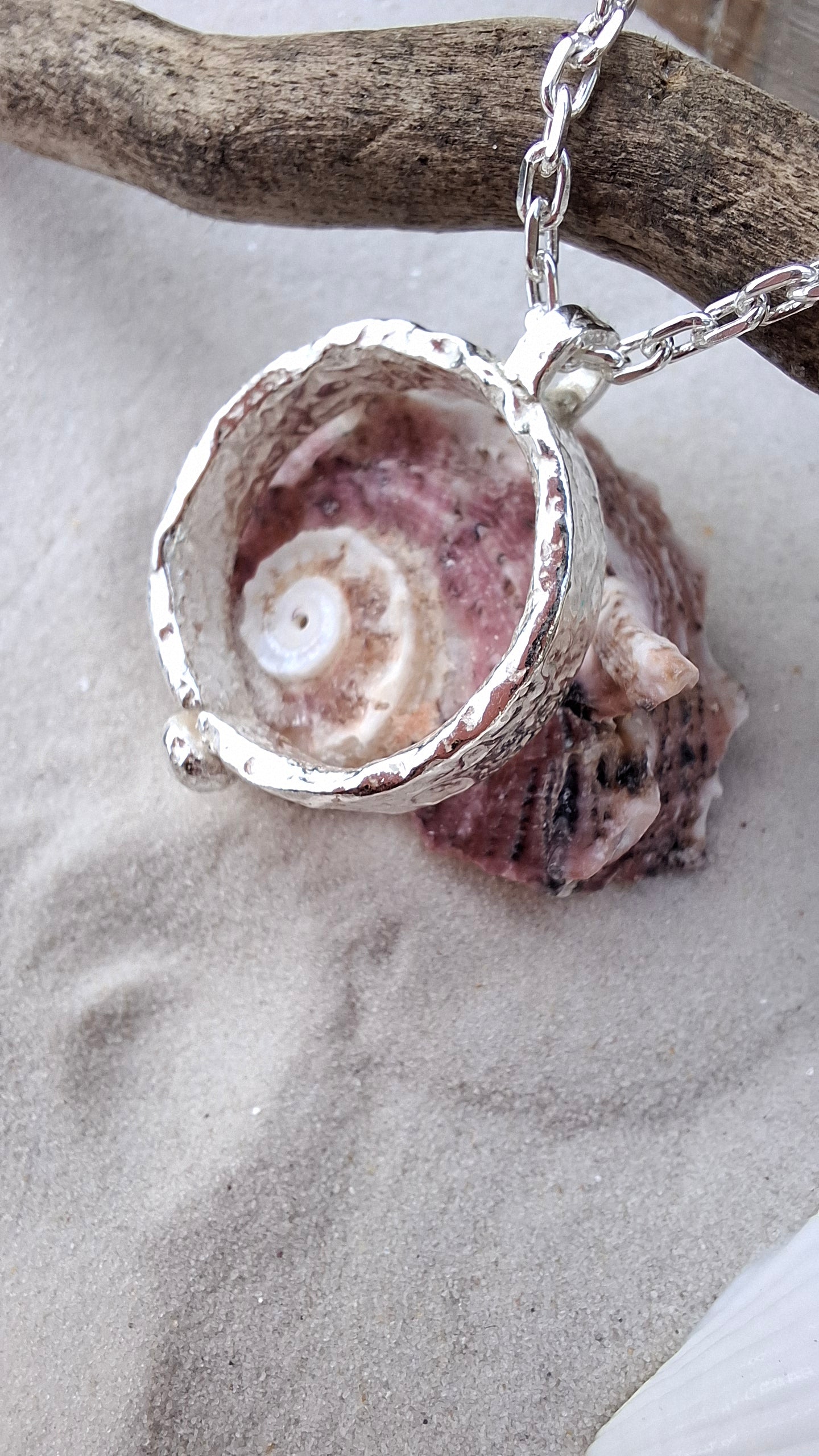 Handmade Chunky Sterling Silver Textured Circle Pendant